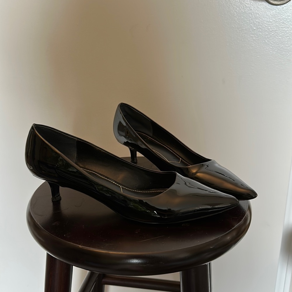 Black kitten heels, size 10